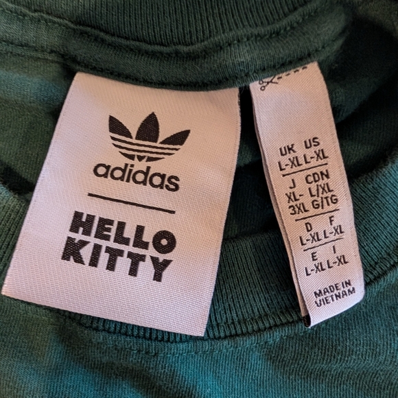 Adidas Originals X Hello Kitty T Shirt Dress Collegiate Green L/XL HTF 🔥 RARE - Picture 11 of 11